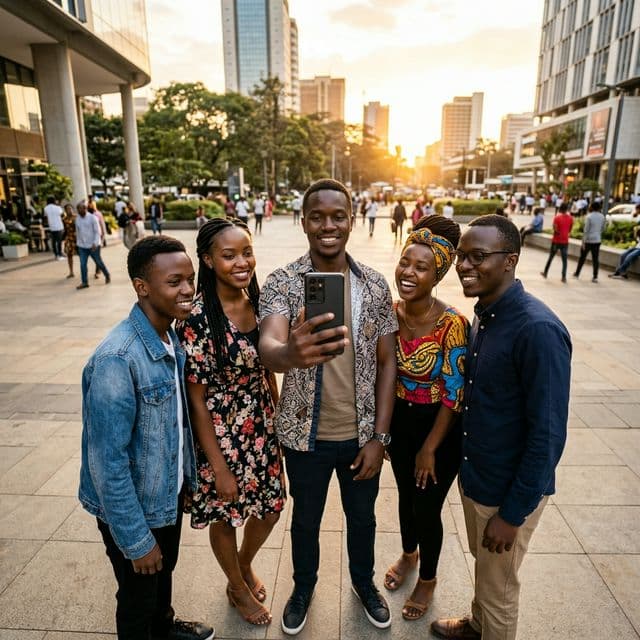 Young marketers sharing and connecting